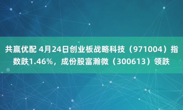 共赢优配 4月24日创业板战略科技（971004）指数跌1.46%，成份股富瀚微（300613）领跌